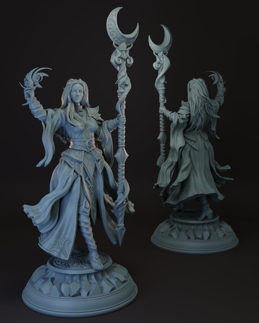 Drow | Elf | Female Cleric | Sorcerer -Kadna- Tabletop Miniature