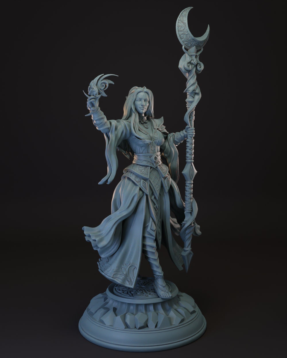 Drow | Elf | Female Cleric | Sorcerer -Kadna- Tabletop Miniature